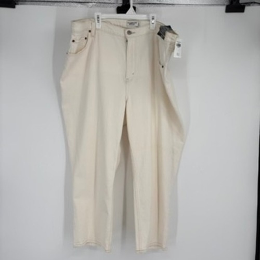 Abercrombie‎ & Fitch Curve Love Ankle Straight Ultra High Rise Jeans Cream 22s